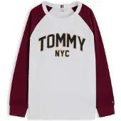 Tommy Hilfiger T-shirt 'VARSITY' beige / mörkröd / svart / vit