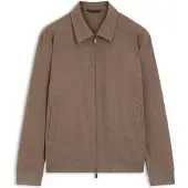 BOSS Slim-fit zip-up jacket in virgin wool flannel