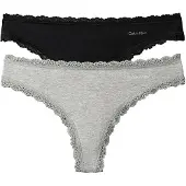 Calvin Klein 2 Pack Thongs Cotton Lace