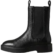 Calvin Klein Leather Stacked Heel Chelsea Boots