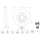 Bosch Bromsskiva 0 986 479 B50 fram, ventilerad, 1 Stycke