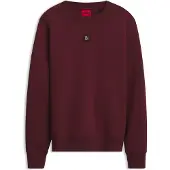 HUGO Cotton-blend sweatshirt with stacked-logo badge