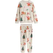 Next Pyjamas brokad / smaragd / röd / off-white