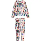 Next Pyjamas 'Matching Family Christmas' ecru / blå / grön / mörkröd