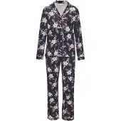 LASCANA Pyjamas marinblå / ljusblå / bär / gammalrosa