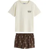 Next Kort pyjamas ecru / blå denim / brun / gul