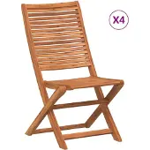vidaXL Hopfällbara stolar 4 st massivt trä akacia