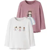 Name it Tröjor - 2-pack - NmfVix - Lila/Bright White Faries - - 6 år (116) - Tröja