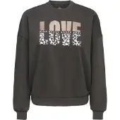 ONLY Sweatshirt 'TAMMIE' brun / svart / vit