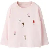 Name it T-shirt 'NMFOLINNIE' brun / rosa / röd / svart