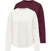 ONLY T-shirt 'ONLHAPPY' cyklamen / vit