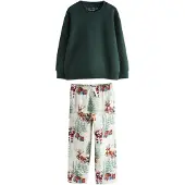 Next Pyjamas ljusblå / gran / röd / off-white