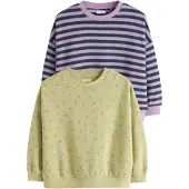 Next T-shirt ljusgrön / aubergine / lavendel