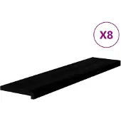 vidaXL Trappstegsmattor 8 pcs brunsvart 110x25x2 cm massiv ek