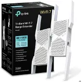 TP-LINK RE655BE WiFi 7 Mesh-repeater 9300 Mbps Tri-Band, Port 2.5 GbE, MU-MIMO, kompatibel med box