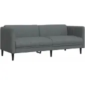 vidaXL Soffa 3-sits mörkgrå tyg