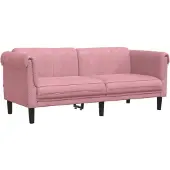 vidaXL Soffa 2-sits rosa sammet