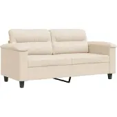 vidaXL 2-sitssoffa Beige 140 cm mikrofibertyg