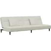 vidaXL Bäddsoffa 2-sits med två kuddar gräddvit sammet