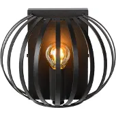 Lucide Vägglampa Manuela, dimbar, Svart, Vardagsrum / matsal, Metall, Vintage, Vägglampa, vägglampa inomhus