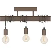 Eglo TOWNSHEND 4 3L taklampa i modern rostfärgad design med svarta sladdar