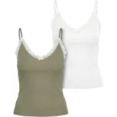 Urban Classics Topp oliv / vit