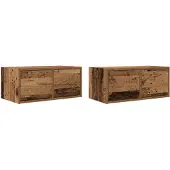 vidaXL TV-bänkar 2 st gammalt trä 60x31x25,5 cm konstruerat trä