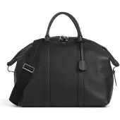 BOSS Leather holdall with detachable shoulder strap