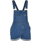 Urban Classics Hängseljeans blå denim