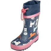 Playshoes Gummistövel 'Katzen' marinblå / orange / eosin / off-white