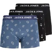 Jack & jones Boxershorts - Jaccentral - 3-pack - Crown Blue/Blac - - 14 år (164) - Boxershorts