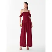 BWLDR Jumpsuit 'Chessie' vinröd