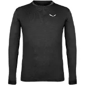 Salewa - Puez Melange Dry M L/S Tee Black Out Melange för Unisex - Storlek XL - Svart