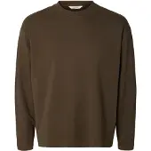 Selected T-shirt 'SLMTAJ' brun