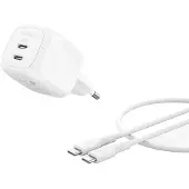 Belkin Dual Usb-c 50w Pd Pps + 1m Kabel Wch019kq1mwh-b6 Usb-c-väggladdare