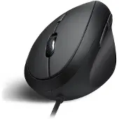 Perixx Perimice-519 Ergonomisk mus USB Optisk Svart 6 Knappar 1600 dpi Ergonomisk