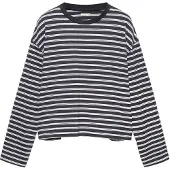 Pull&Bear T-shirt marinblå / vit