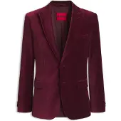 HUGO Extra-slim-fit blazer in cotton velvet