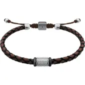 Fossil Armband brun / silver