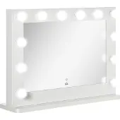 HOMCOM Hollywood-Spegel med Dimbara LED, 80x60cm, Vit