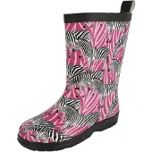 Beck Gummistövel 'Zebra' rosa / mörkrosa / svart / vit