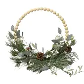 Décoris wooden bead-cone wreath, 40 cm