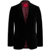 HUGO Extra-slim-fit blazer in cotton velvet