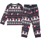 Jule-Sweater Jule-Sweaters Pyjamas - Julhjärta Pyjamas - Marinblå - - 5-6 år (110-116) - Pyjamas 2-delad