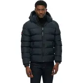 Superdry för män. M5012429A Marinblå premiumjacka med luva (S), Casual, Återvunnen polyester, Marino