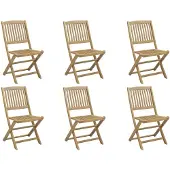 vidaXL Hopfällbara stolar 6 st 48,5x57x90 cm Massivt trä akacia