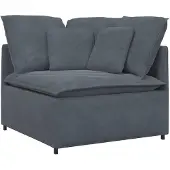vidaXL Modulsoffa med dynor sammet mörkgrå