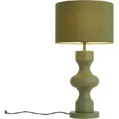 QAZQA Retro bordslampa grön med tygskärm - Captain