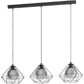 Eglo VERNHAM sidobordslampa 3L E27 svart/svart transparent