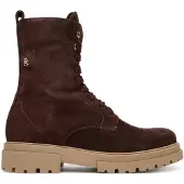 Tommy Hilfiger Suede TH Monogram Cleat Lace Up Boots